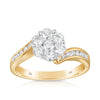 1.00ct TW Round Brilliant Cut Diamond Cluster Ring in 9ct Yellow Gold