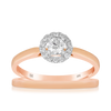 0.33ct TW Diamond Halo Engagement Ring & Bridal Set in 9ct Rose Gold
