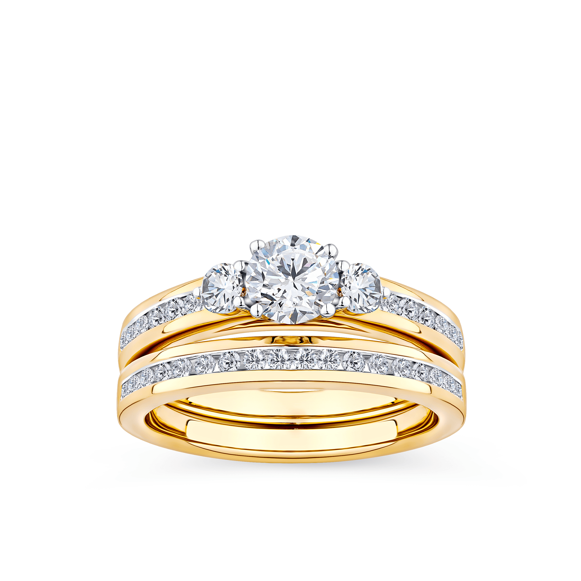 1.00ct TW Diamond Ring Bridal Set in 9ct White Gold