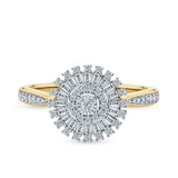 0.33ct TW Diamond Halo Ring in 9ct Yellow and White Gold