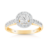 1.00ct TW Diamond Round Halo Engagement Ring in 18ct Yellow Gold
