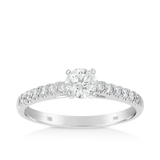 Round Brilliant Cut Diamond Solitaire Engagement Ring in 18ct White Gold