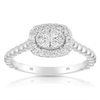 0.25ct TW Diamond Cluster Halo Engagement Ring in 9ct White Gold