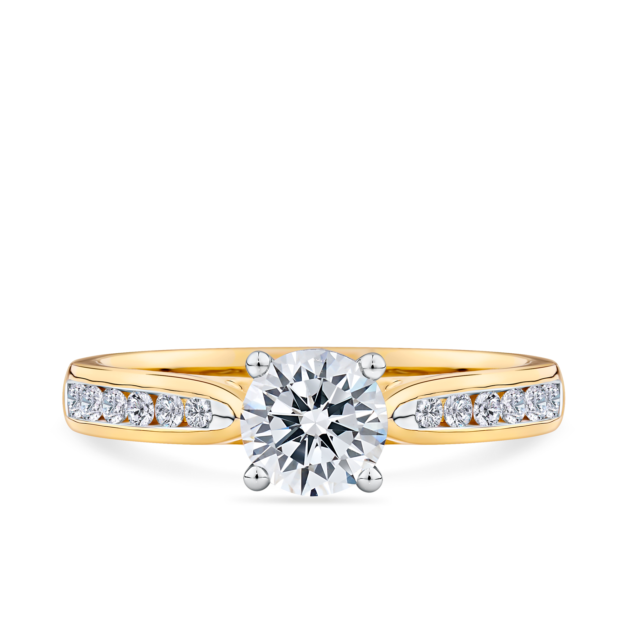 1.01ct TW Diamond Solitaire Ring in 18ct Yellow and White Gold