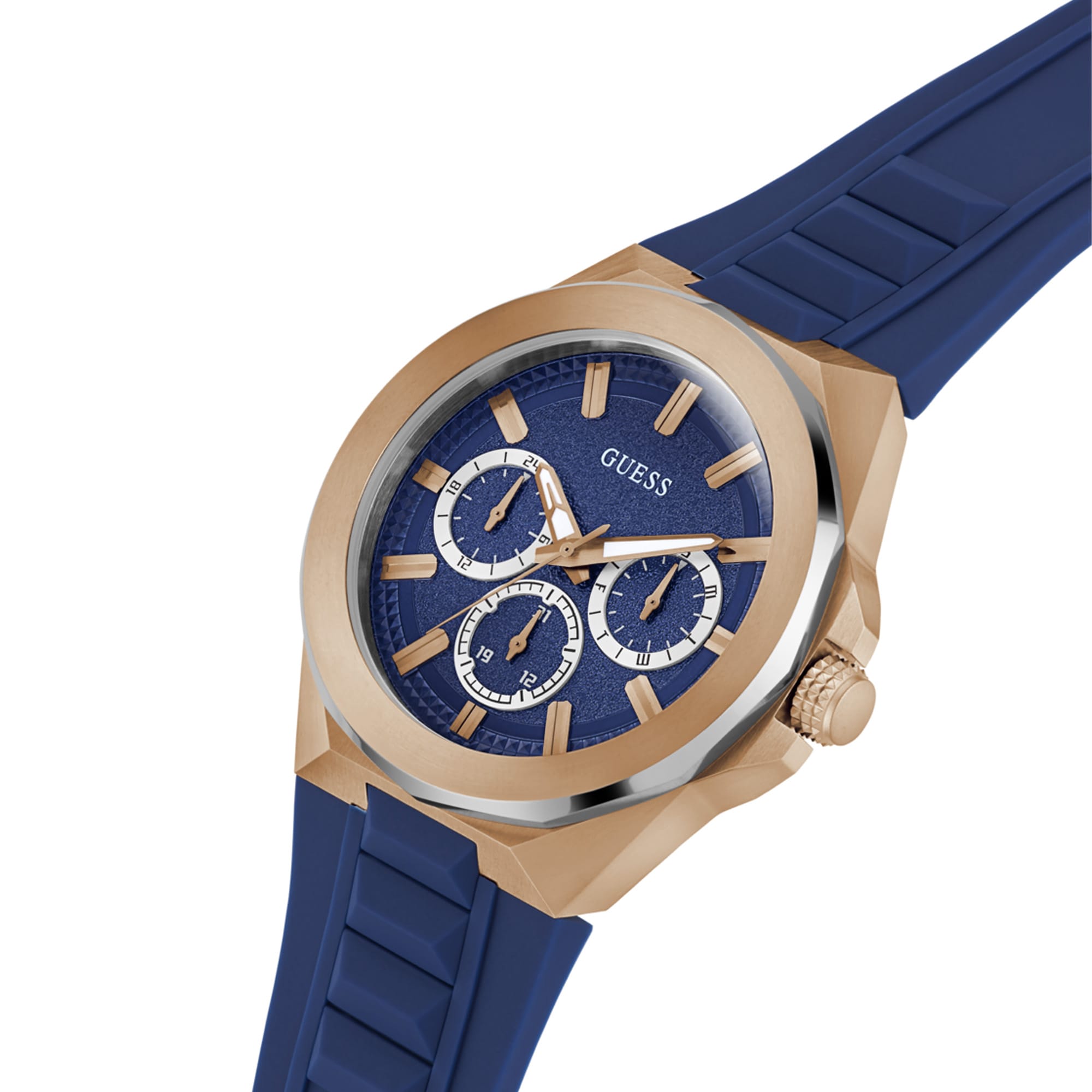 Guess Men's 46mm Rose PVD Quartz Watch GW0799G2