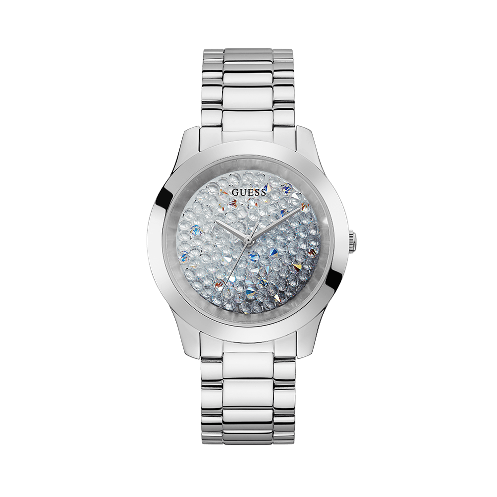 Guess Women's Stainless Steel Quartz Fashion Watch Pave Dial