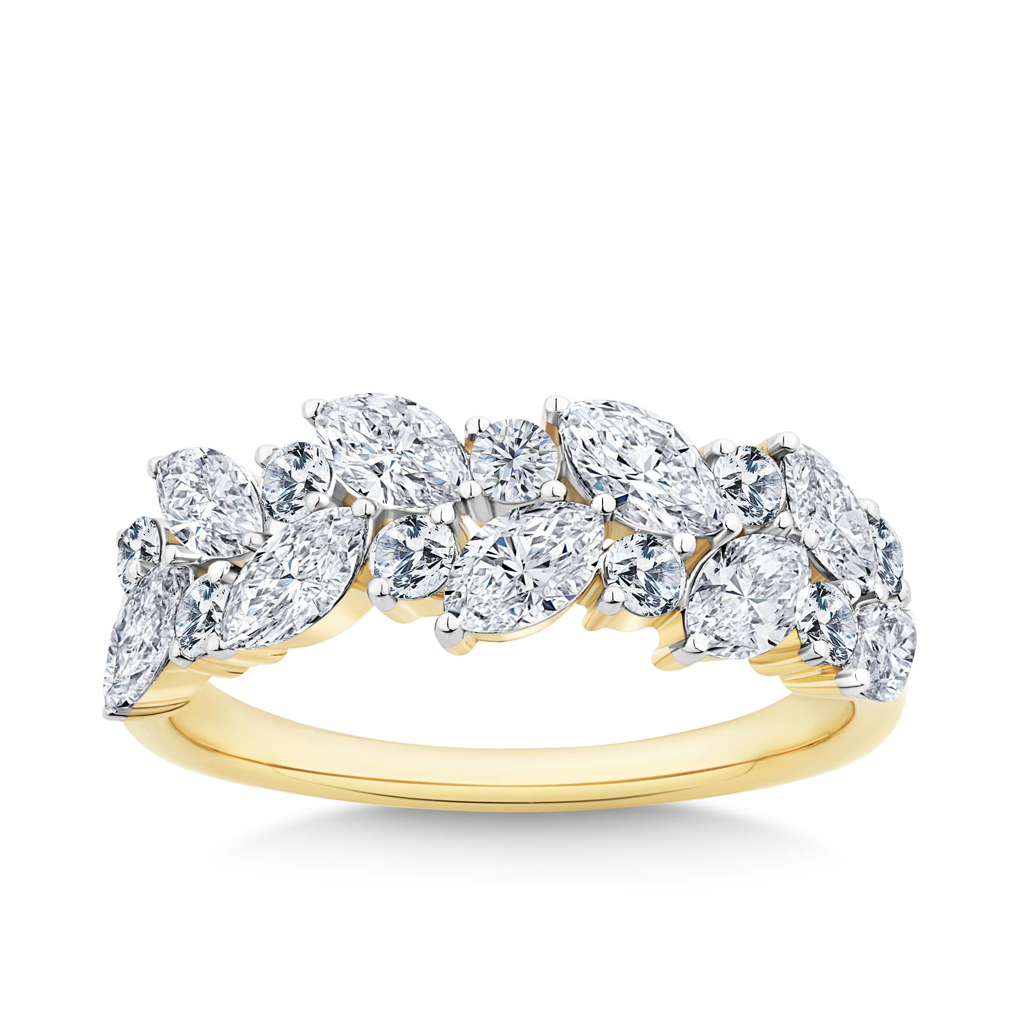1.32ct TW Diamond Cluster Dress Ring in 9ct Yellow Gold