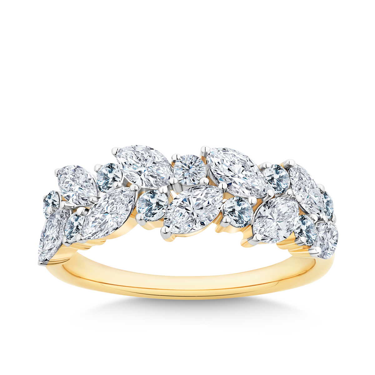 1.32ct TW Diamond Cluster Dress Ring in 9ct Yellow Gold