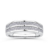 0.50ct TDW Diamond Pave Signet Ring in 9ct White Gold