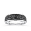 0.75ct TDW Black Diamond Pave Signet Ring in 9ct White Gold
