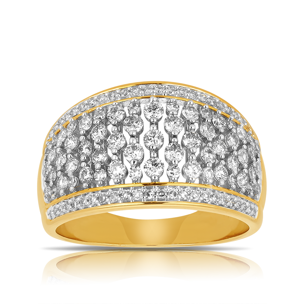 Diamond Dress Ring in 9ct Yellow Gold TGW 1.00ct