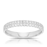 Diamond Double Row Band in 18ct White Gold TGW 0.50ct