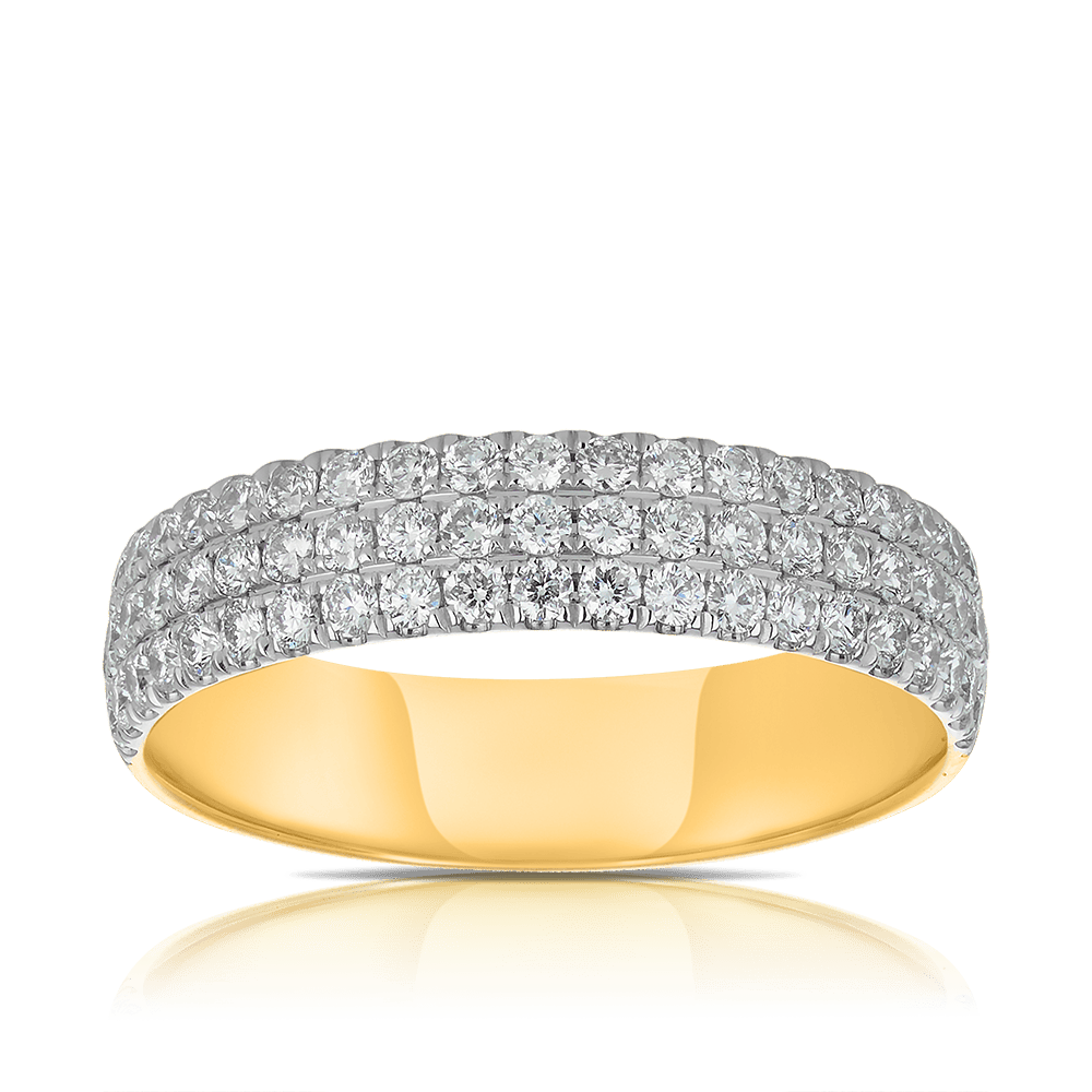 0.75ct TW Diamond Pavè Dress Ring in 18ct White and Yellow Gold