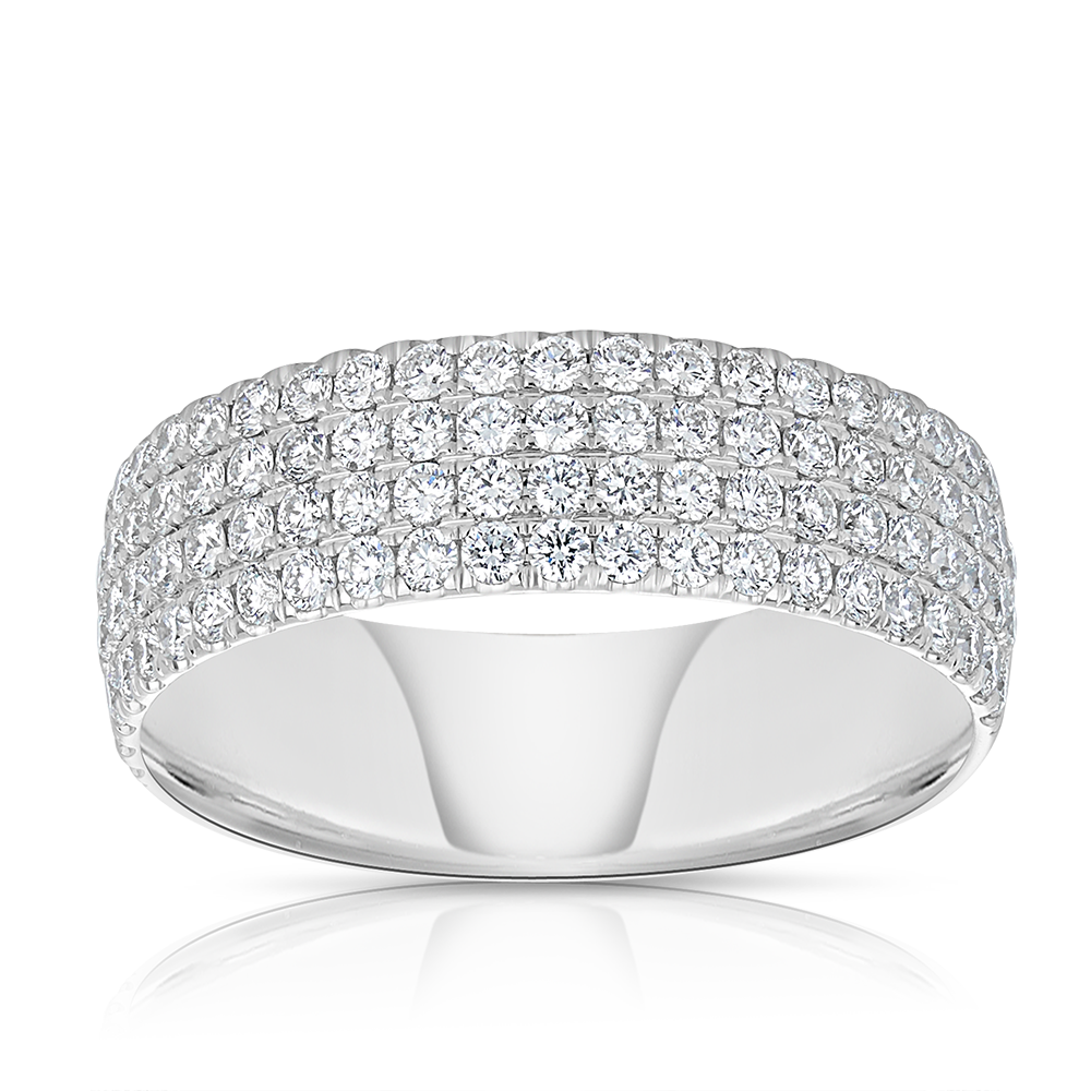 Diamond Dress Ring in 18ct White Gold TGW 1.01ct