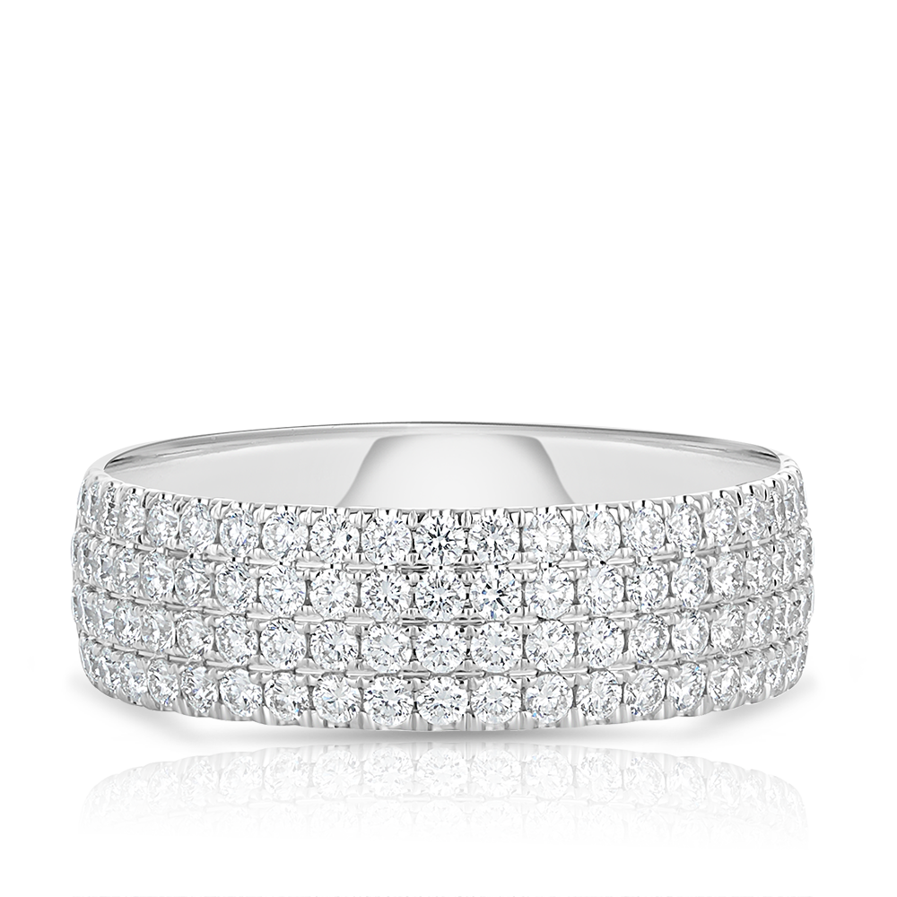 Diamond Dress Ring in 18ct White Gold TGW 1.01ct