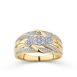 0.34ct TDW Diamond Cluster Ring in 9ct Yellow Gold