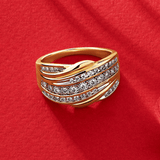 0.34ct TDW Illusion Set Diamond Ring in 9ct Yellow and White Gold