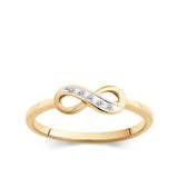 Diamond Infinity Ring in 9ct Yellow Gold