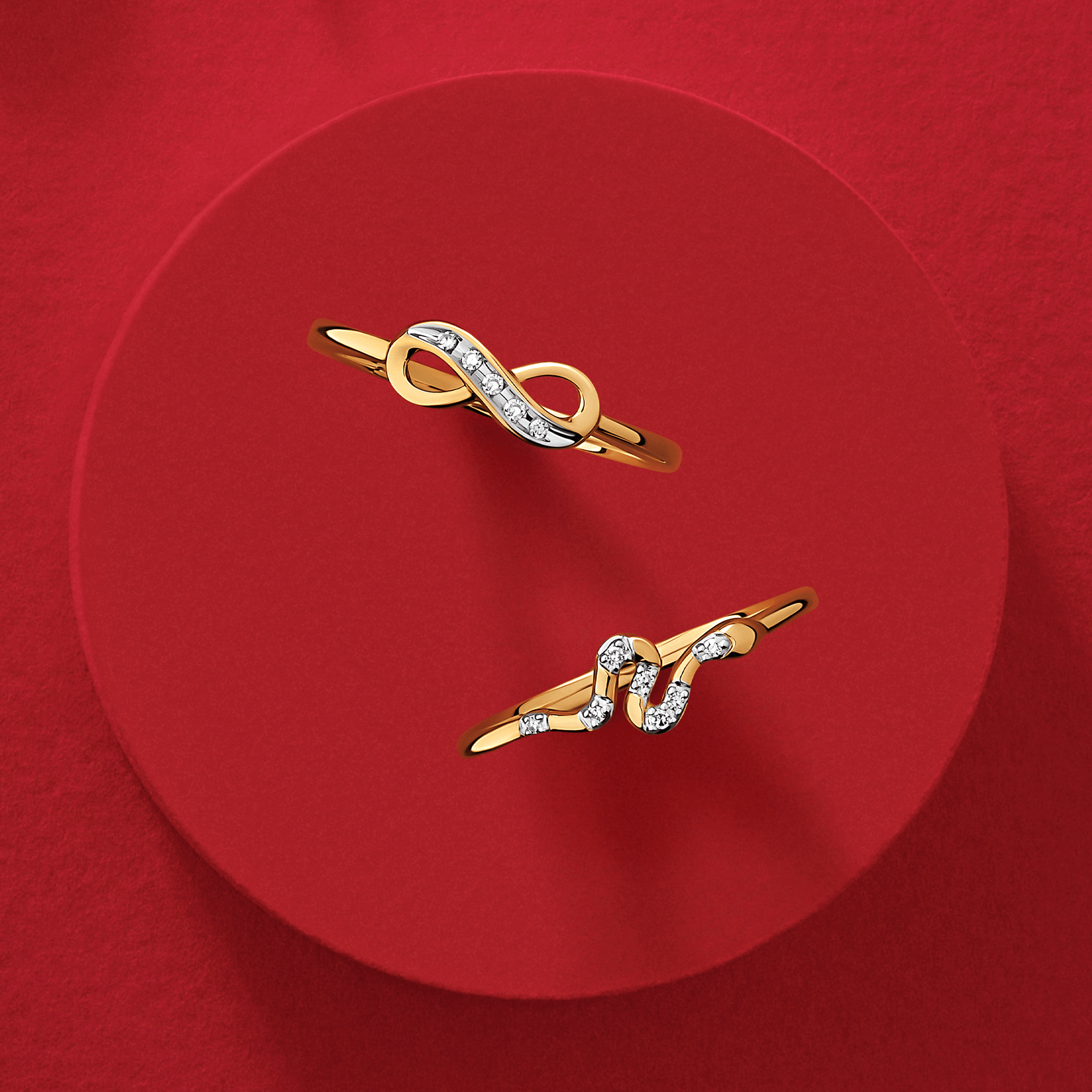 Diamond Infinity Ring in 9ct Yellow Gold