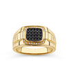 0.33ct TDW White and Black Diamond Pave Signet Ring in 9ct Yellow Gold