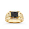 0.33ct TDW White and Black Diamond Pave Signet Ring in 9ct Yellow Gold