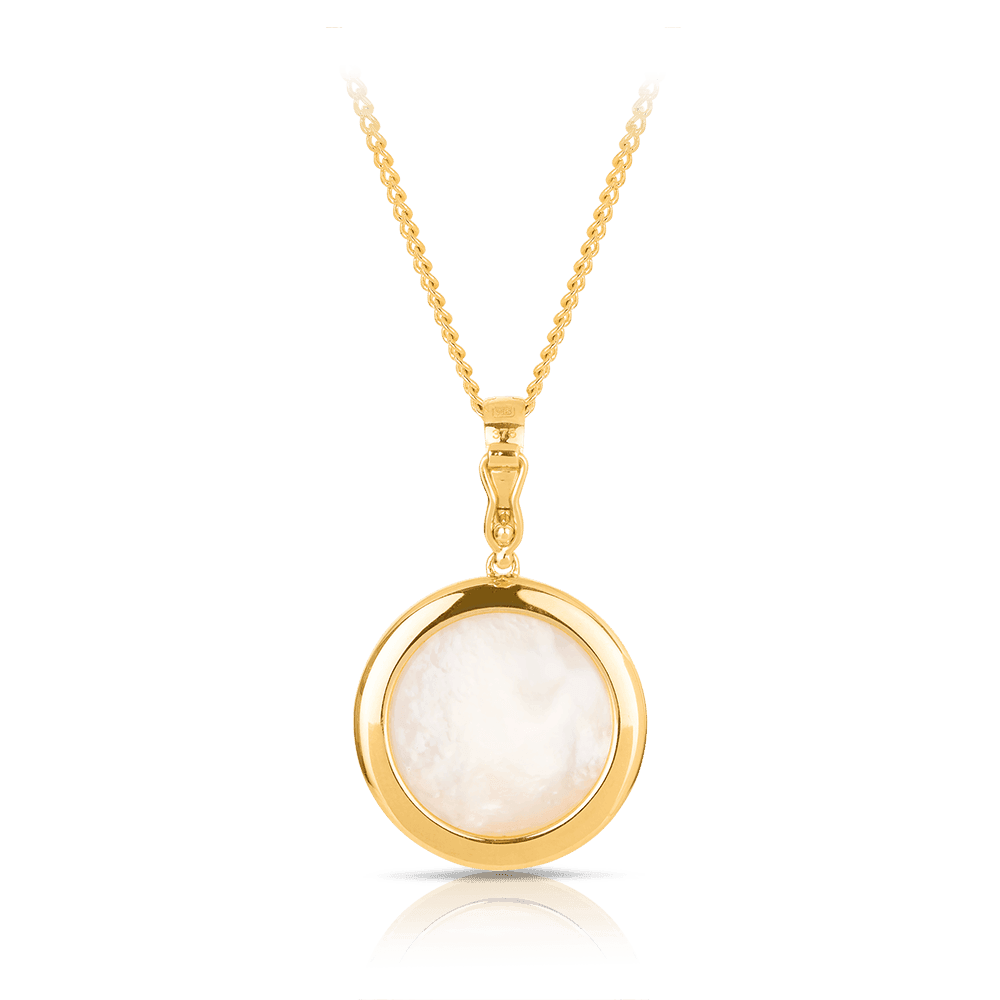 15mm Mabe Pearl Pendant in 9ct Yellow Gold