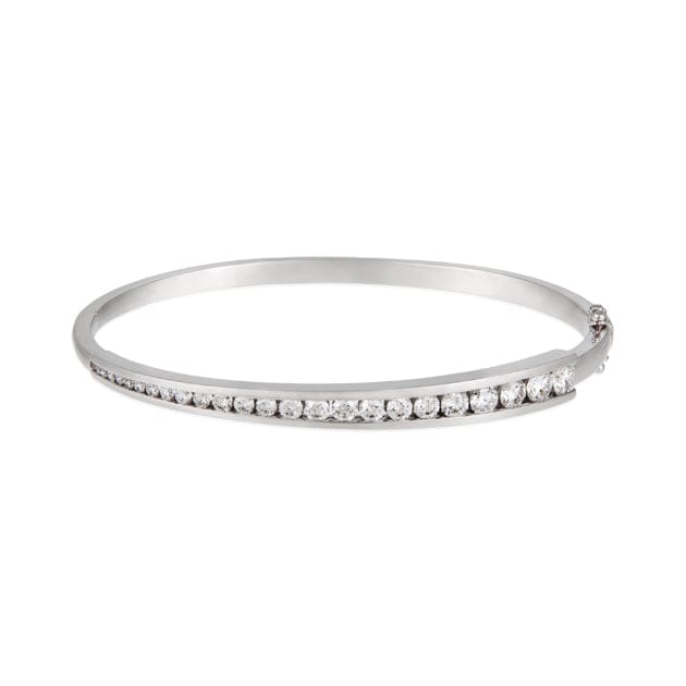 2.00ct TW Diamond Oval Bangle in 18ct White Gold