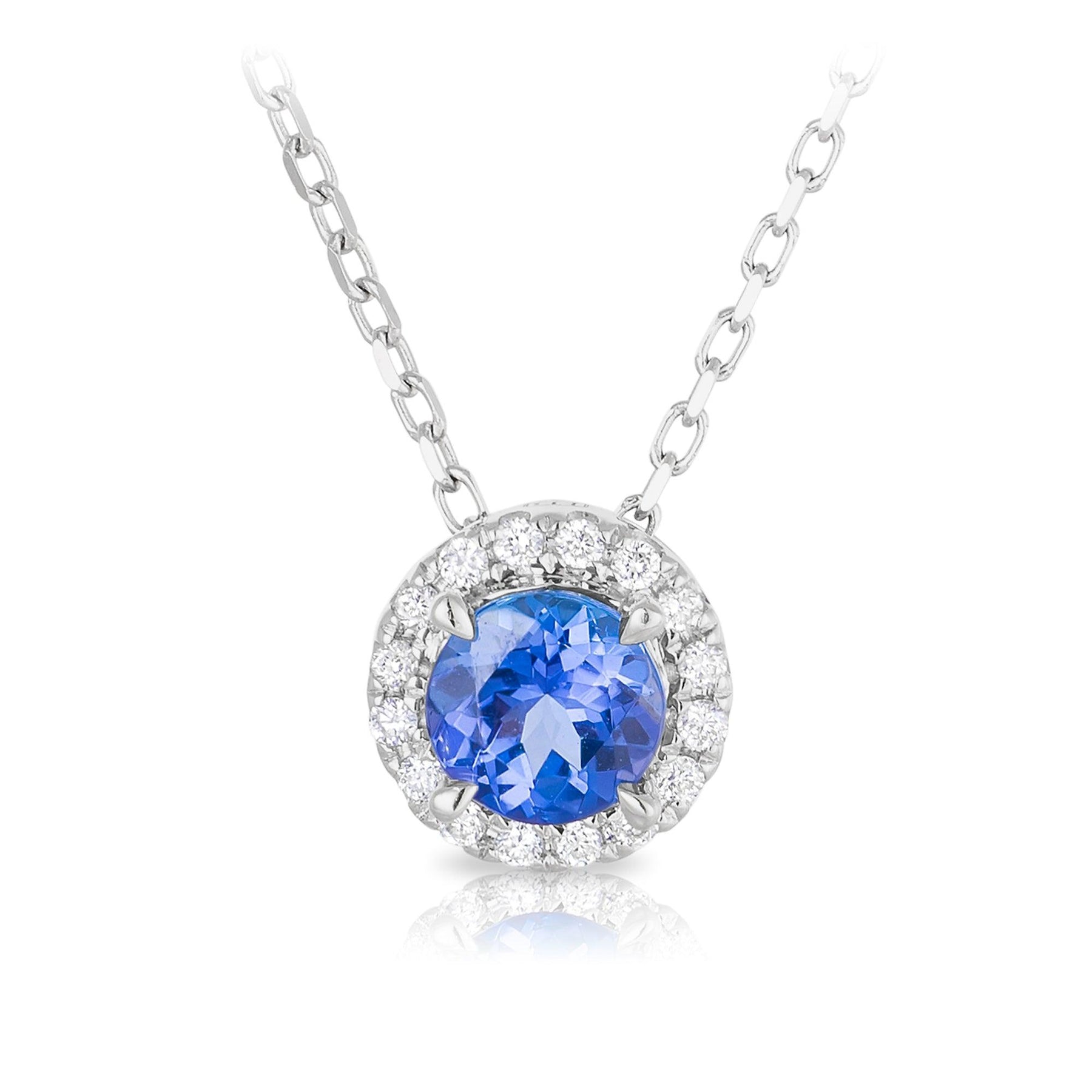 18ct White Gold Tanzanite Pendant - Wallace Bishop
