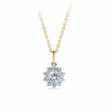 1917™ 0.34ct TW Diamond Flower Halo Pendant in 18ct White and Yellow