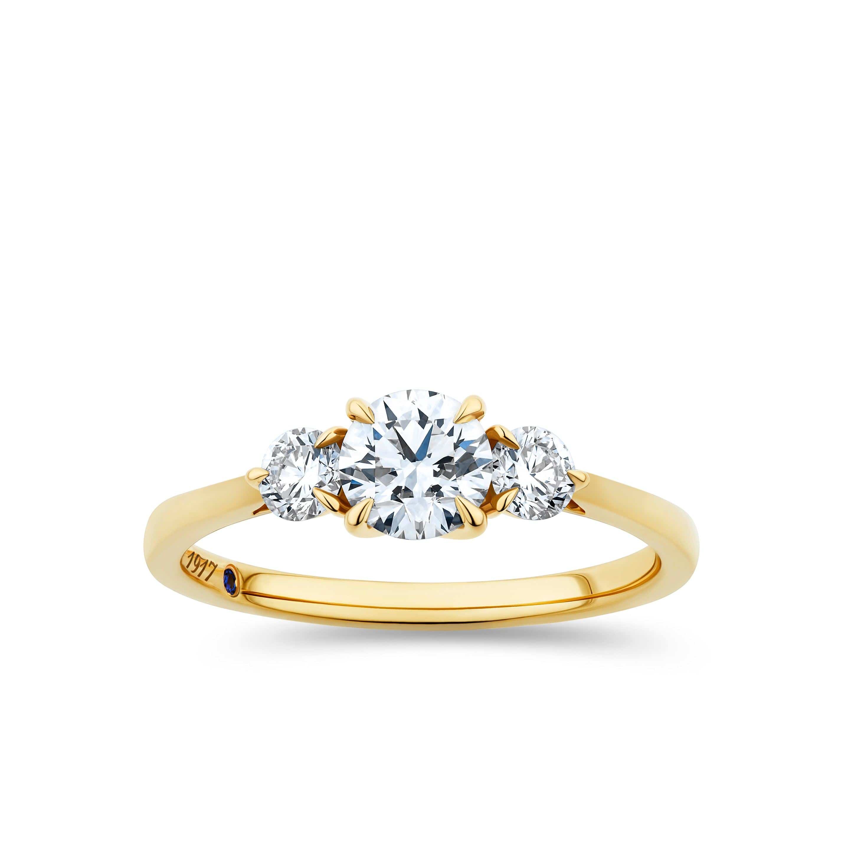 1917™ 0.87ct TW Diamond Three Stone Engagement Ring in 18ct Yellow Gold