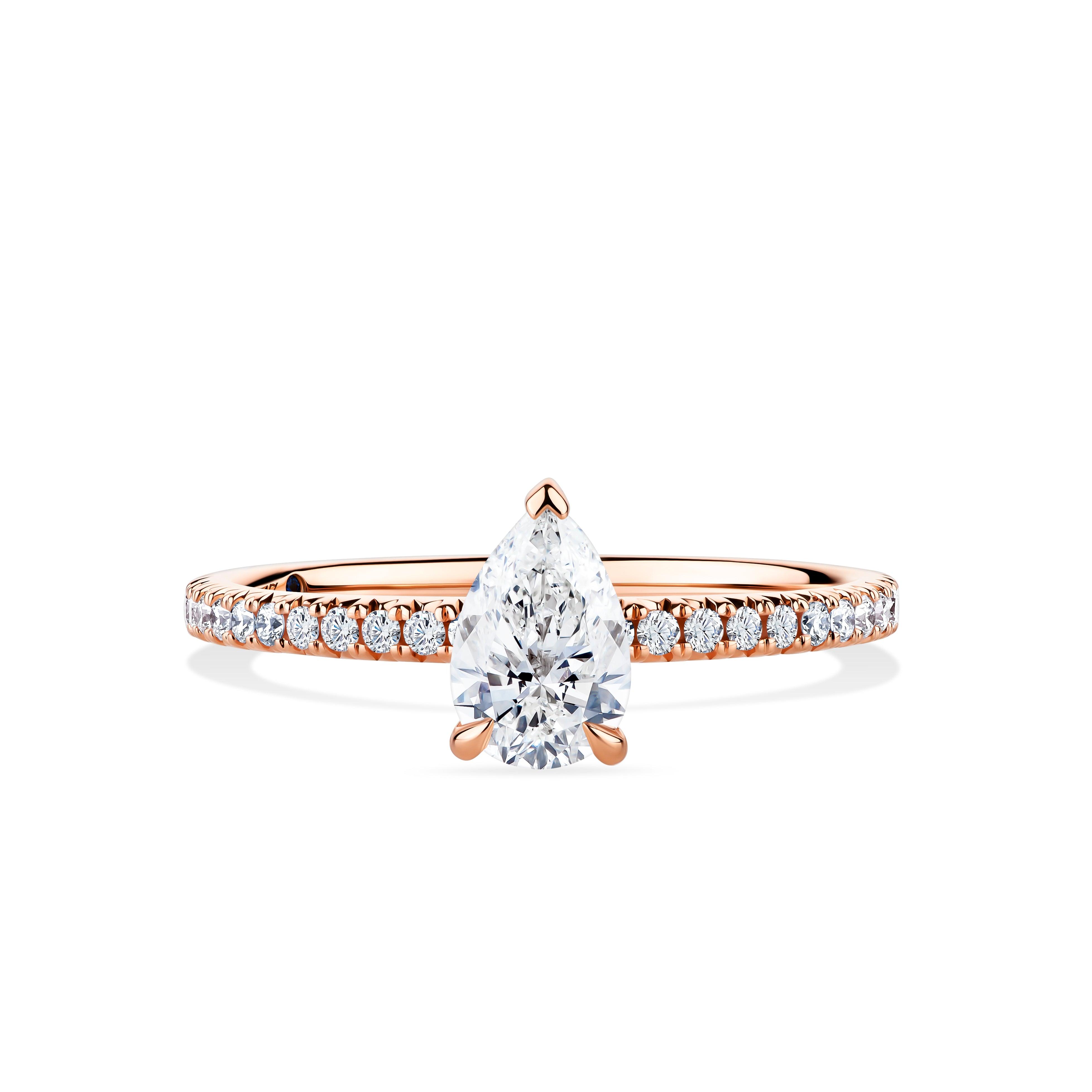 1917™ 0.96ct TW Diamond Pear Solitaire Engagement Ring in 18ct Rose Gold