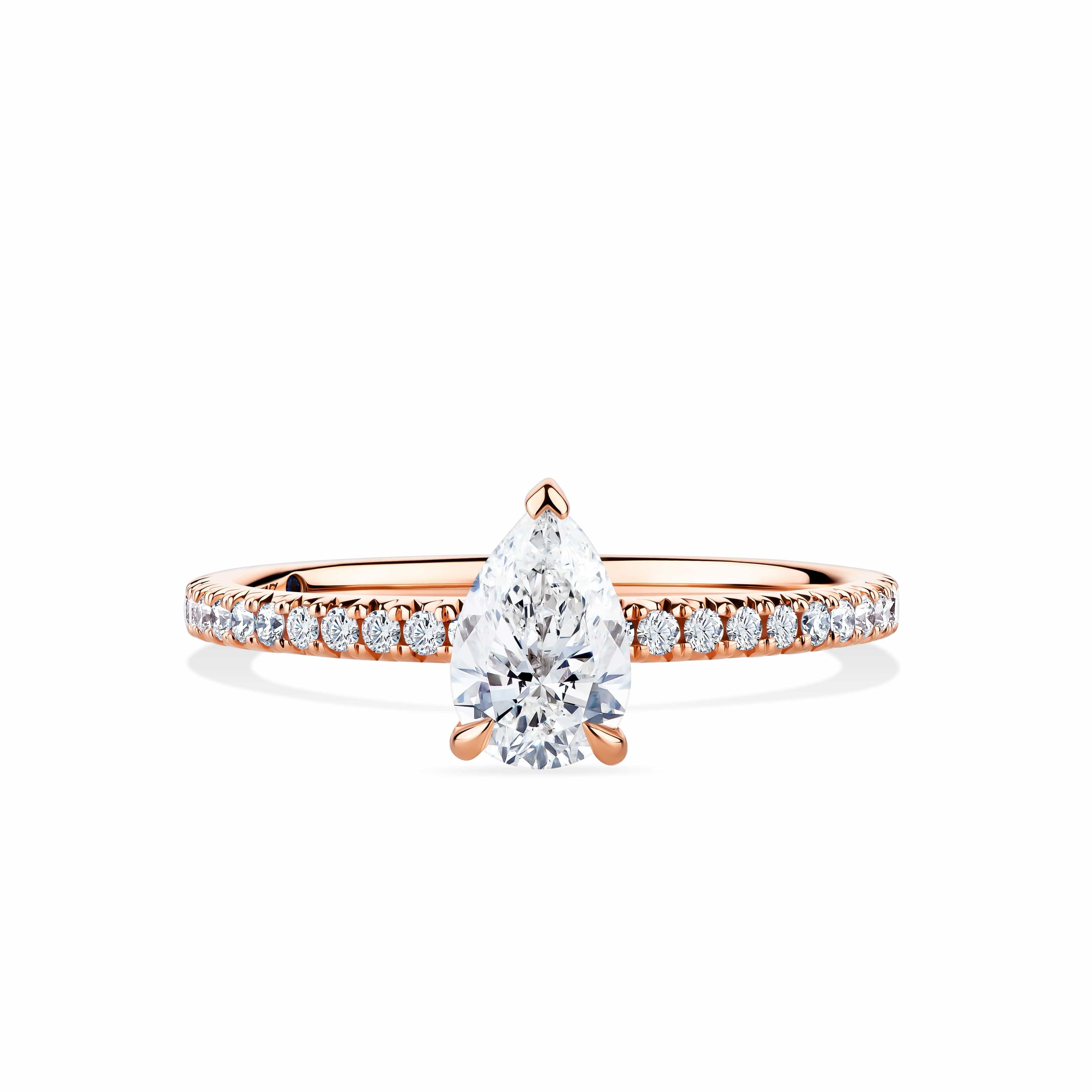 1917™ 0.96ct TW Diamond Pear Solitaire Engagement Ring in 18ct Rose Gold