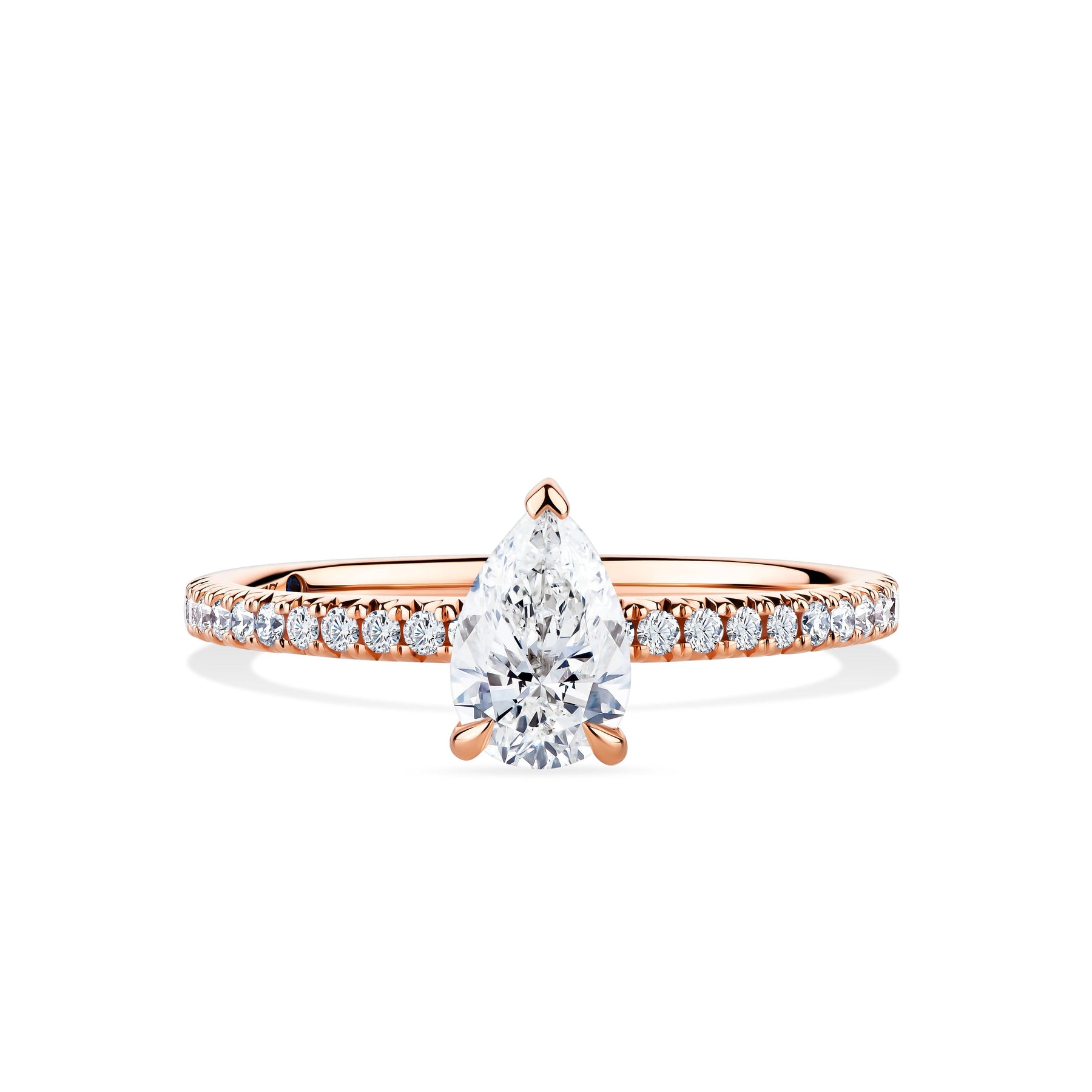 1917™ 0.96ct TW Diamond Pear Solitaire Engagement Ring in 18ct Rose Gold - Wallace Bishop