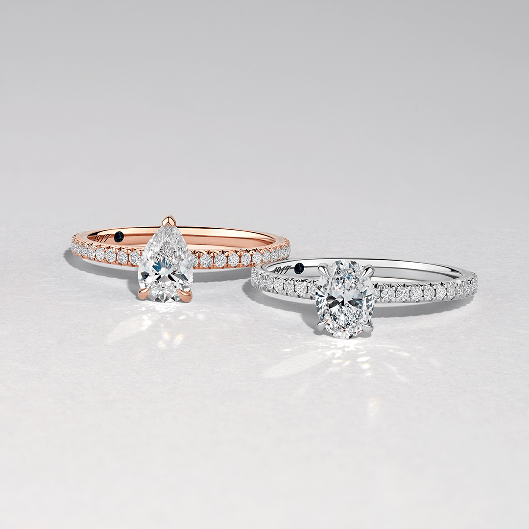 1917™ 0.96ct TW Diamond Pear Solitaire Engagement Ring in 18ct Rose Gold - Wallace Bishop