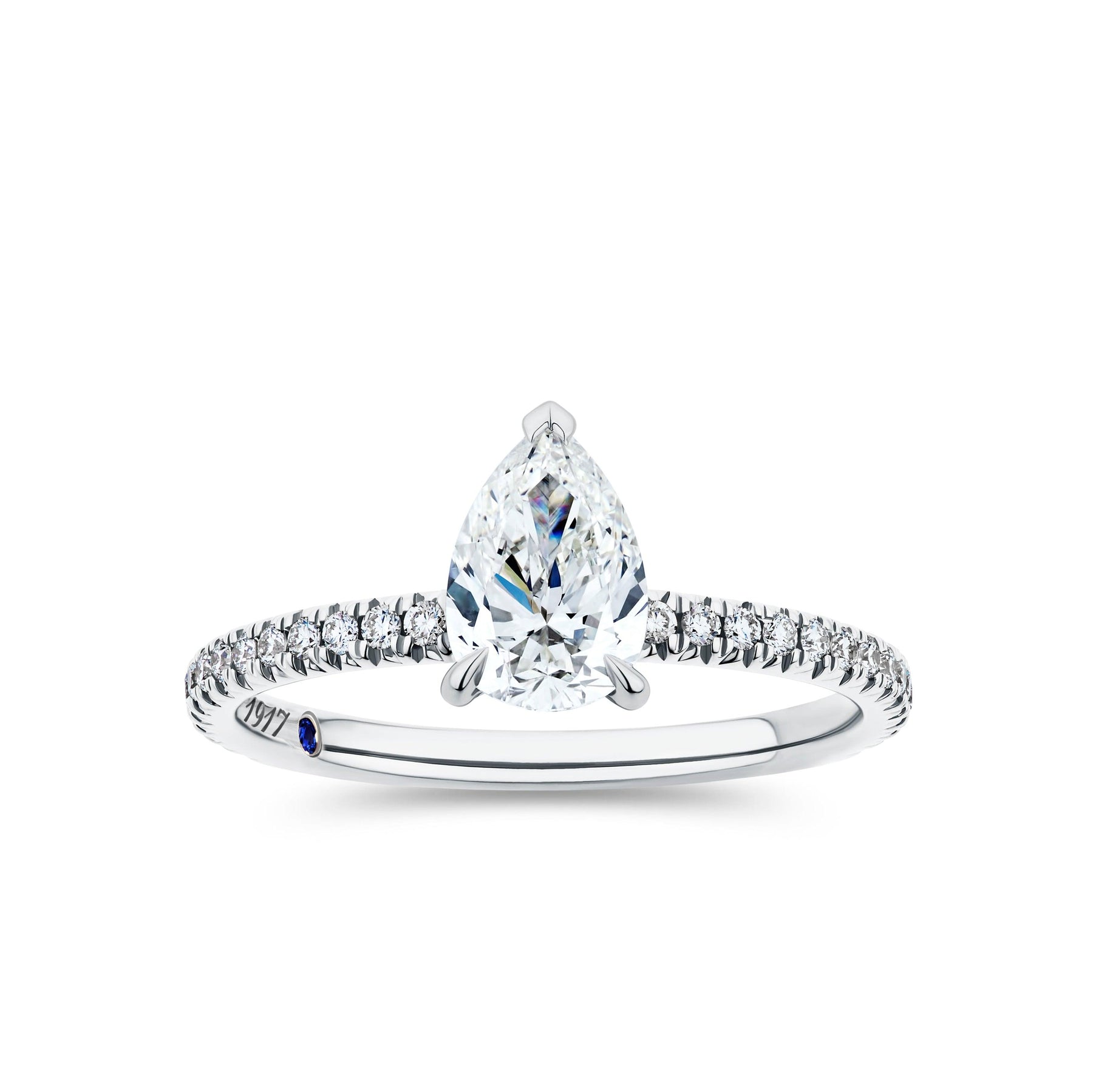 1917™ 1.16ct TW Diamond Pear Solitaire Engagement Ring in 18ct White Gold - Wallace Bishop