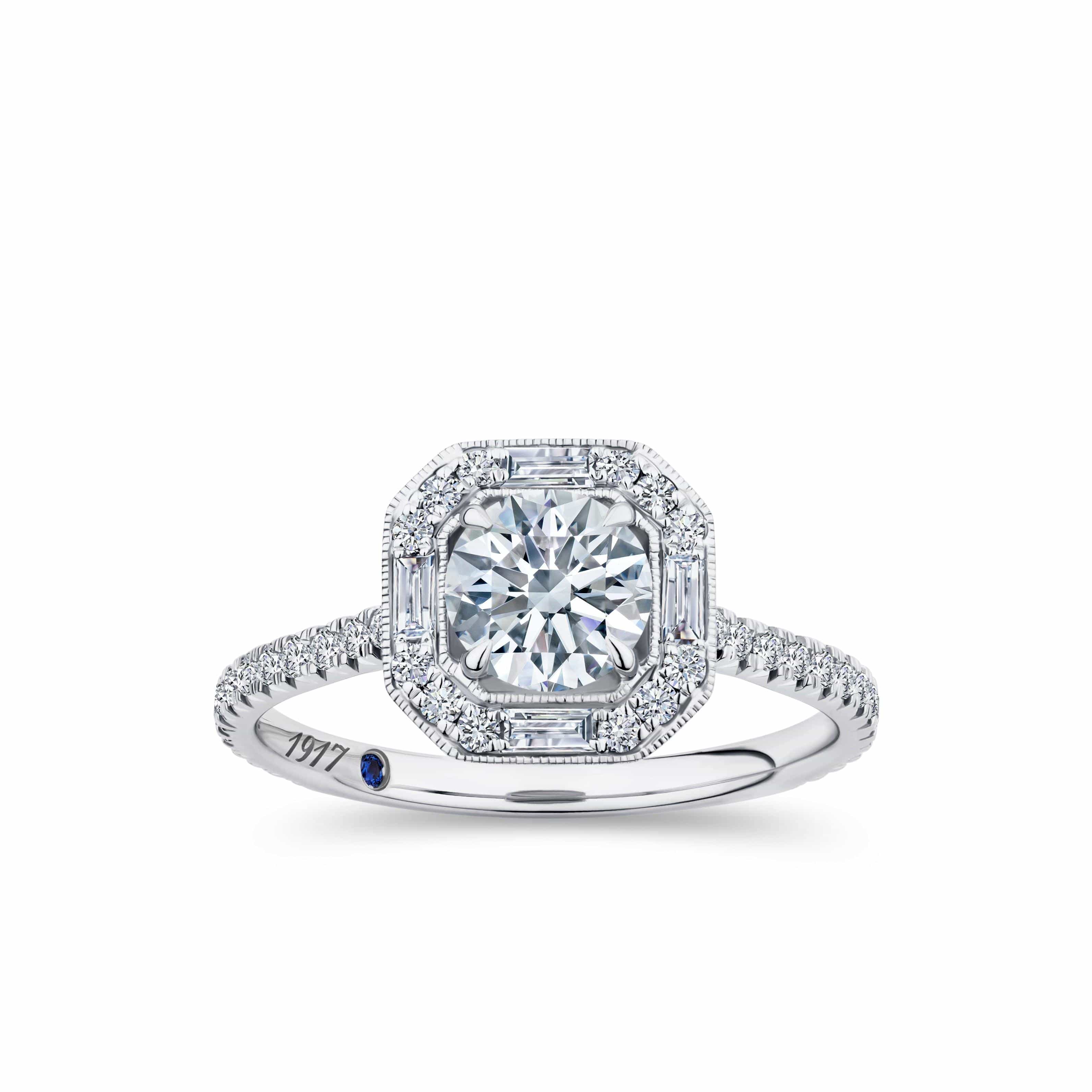 1917™ 1.30ct TW Diamond Halo Engagement Ring in 18ct White Gold