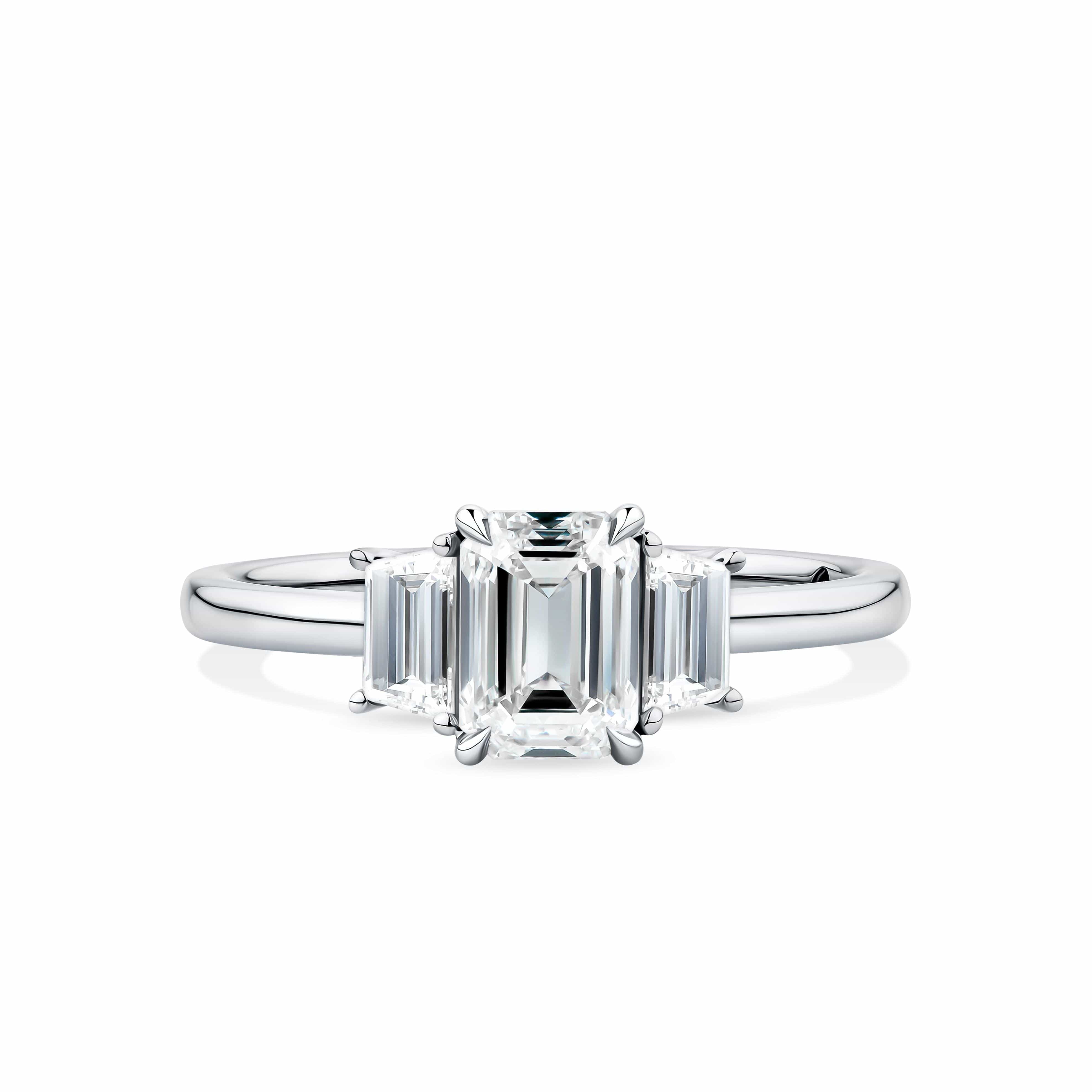 1917™ 1.50ct TW Emerald Trilogy Engagement Ring in 18ct White Gold