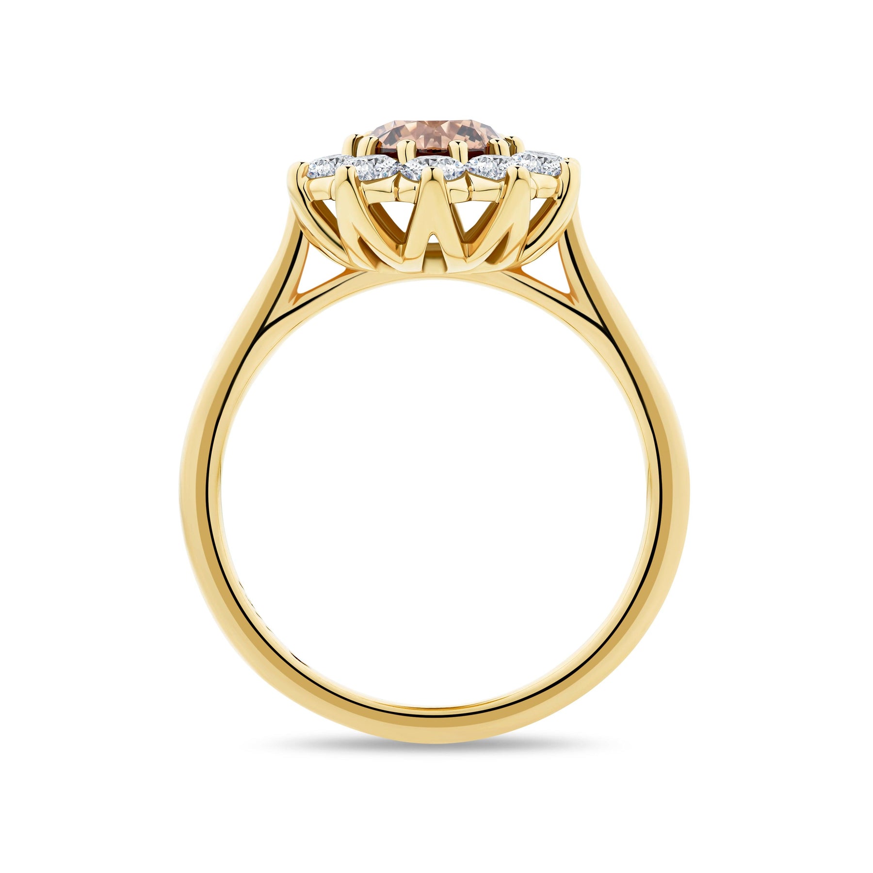 1917™ 1.51ct TW Diamond Flower Halo Engagement Ring in 18ct Yellow Gold - Wallace Bishop