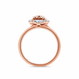 1917™ Morganite & 0.52ct TW Diamond Vintage Pear Halo Engagement Ring in 18ct Rose Gold