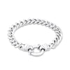 19cm Euro Bolt Curb Link Bracelet in Sterling Silver