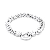 19cm Euro Bolt Curb Link Bracelet in Sterling Silver