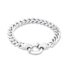 19cm Euro Bolt Curb Link Bracelet in Sterling Silver