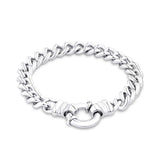 19cm Euro Bolt Curb Link Bracelet in Sterling Silver