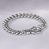 19cm Euro Bolt Curb Link Bracelet in Sterling Silver