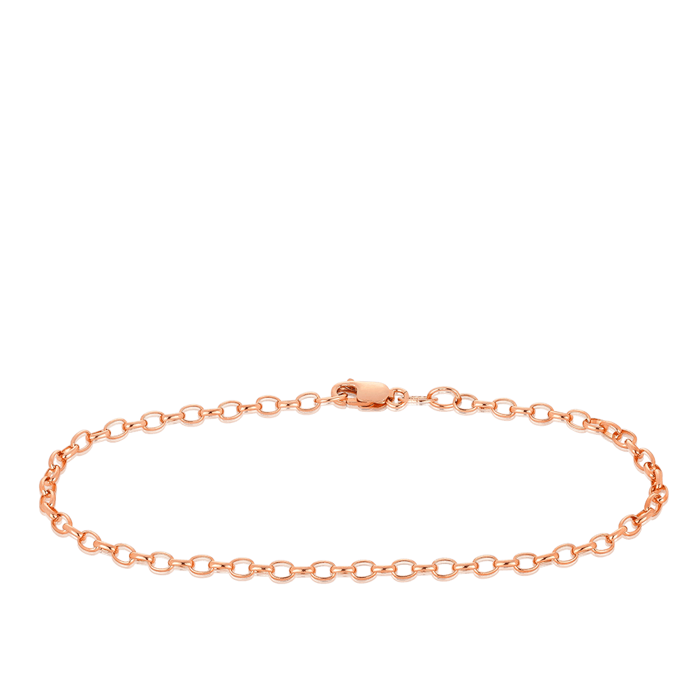 19cm Solid Belcher Link Bracelet in 9ct Rose Gold - Wallace Bishop