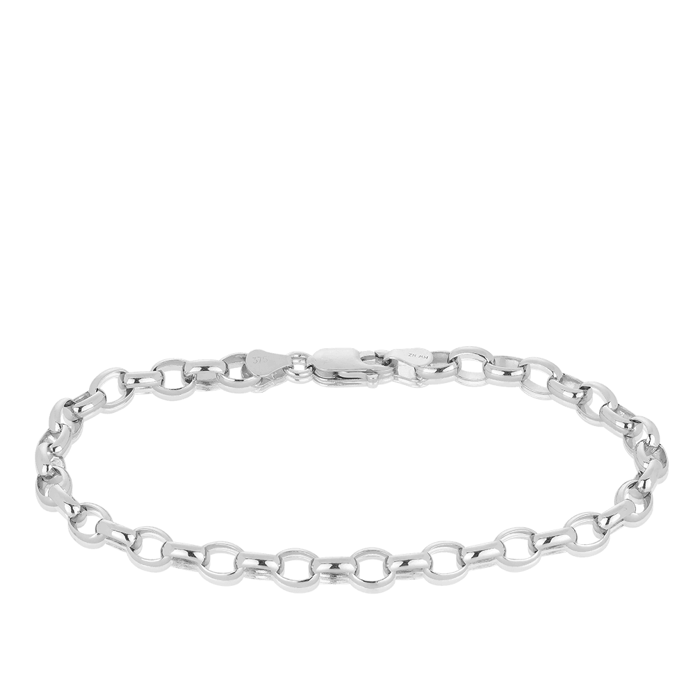 19cm Solid Belcher Link Bracelet in 9ct White Gold - Wallace Bishop