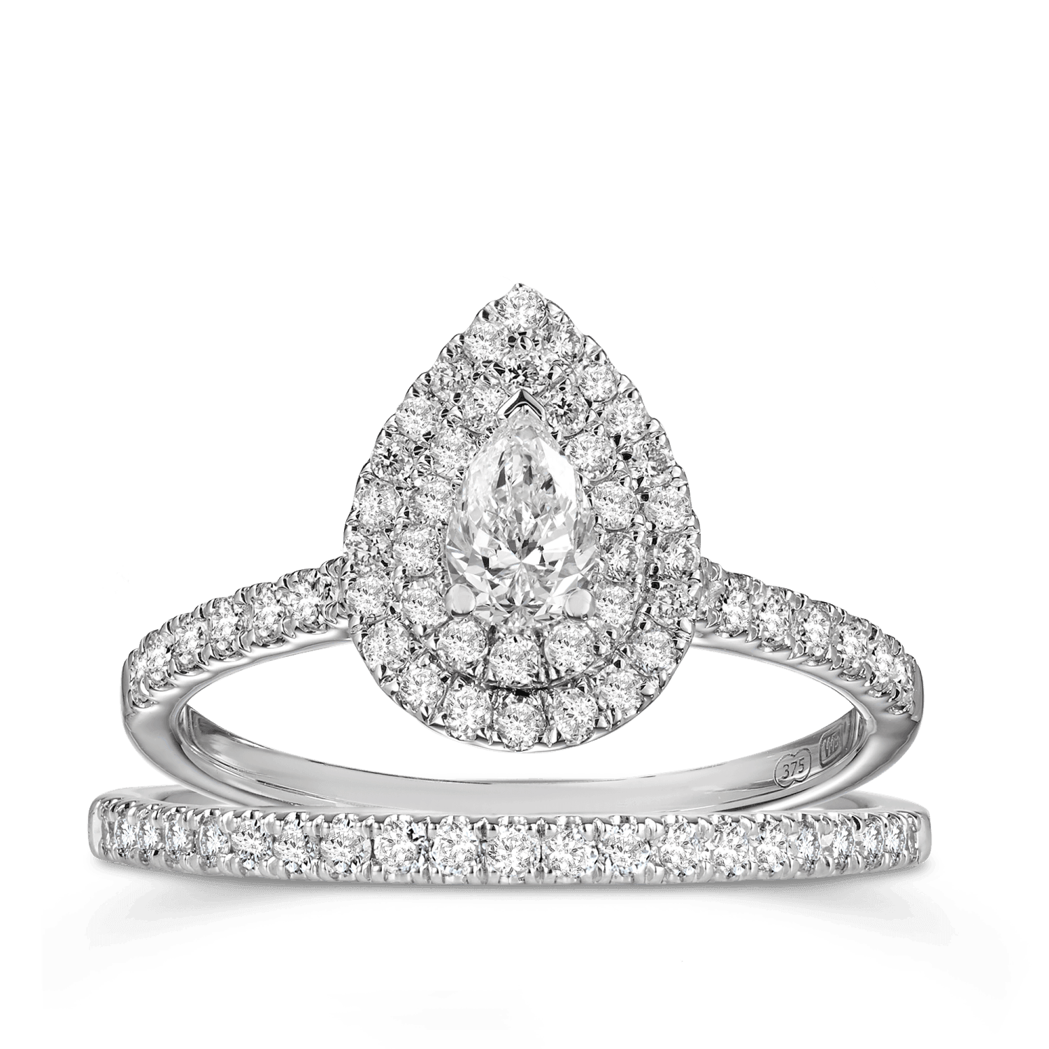 Diamond halo deals bridal ring set