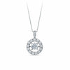 1ct TW Dancing Diamond Halo Pendant in 18ct White Gold
