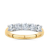 1ct TW Diamond Five Stone Engagement Ring in 18ct Yellow and White Gold