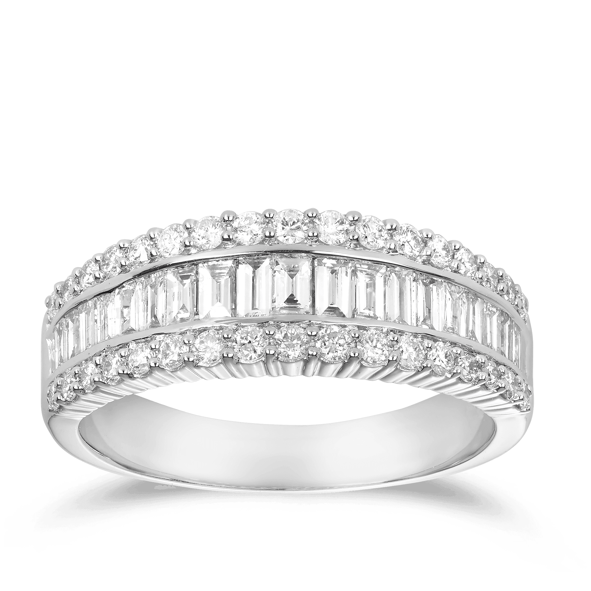 1ct TW Diamond Baguette Ring in 18ct White Gold